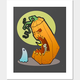 Pumpkin Ghost Posters and Art